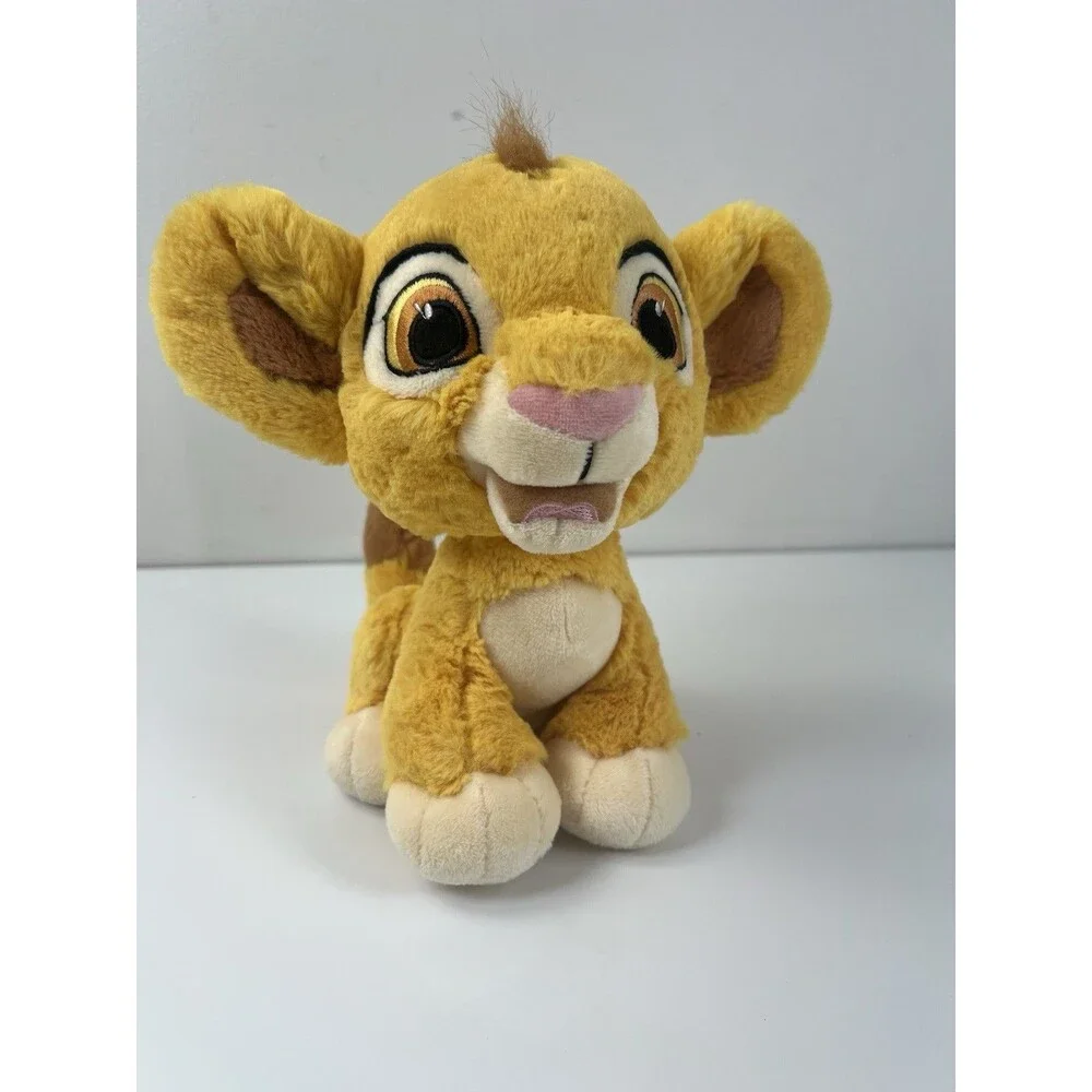 Disney Parks Lion King Simba Baby Lion Cub Sitting Plush Embroidered Eyes 8” Toy